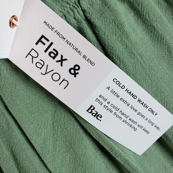 NWT Bae The Label Time and Place Linen Pant Sage size M Split Hem Maternity - Picture 6 of 15